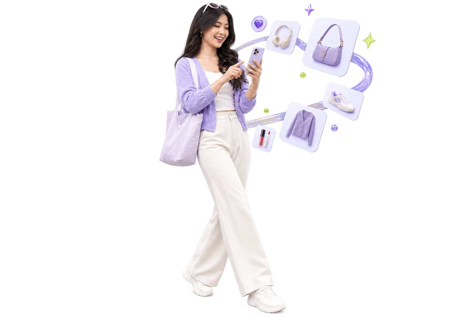 Pembeli mencari produk lewat Mode AI NEMU